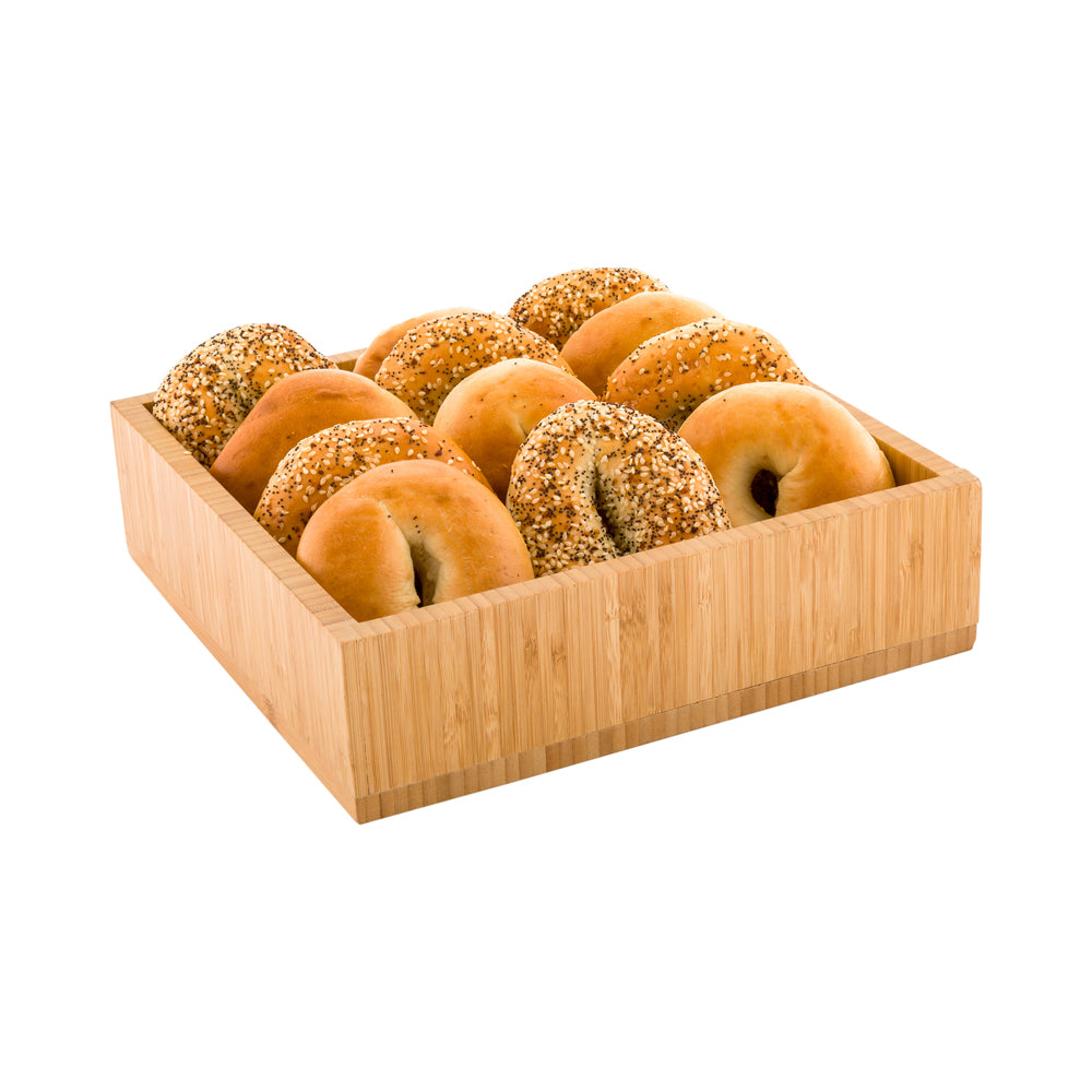 Nature Tek Square Natural Bamboo Large Tray - 11 3/4" x 11 3/4" x 3 1/4" - 1 count box