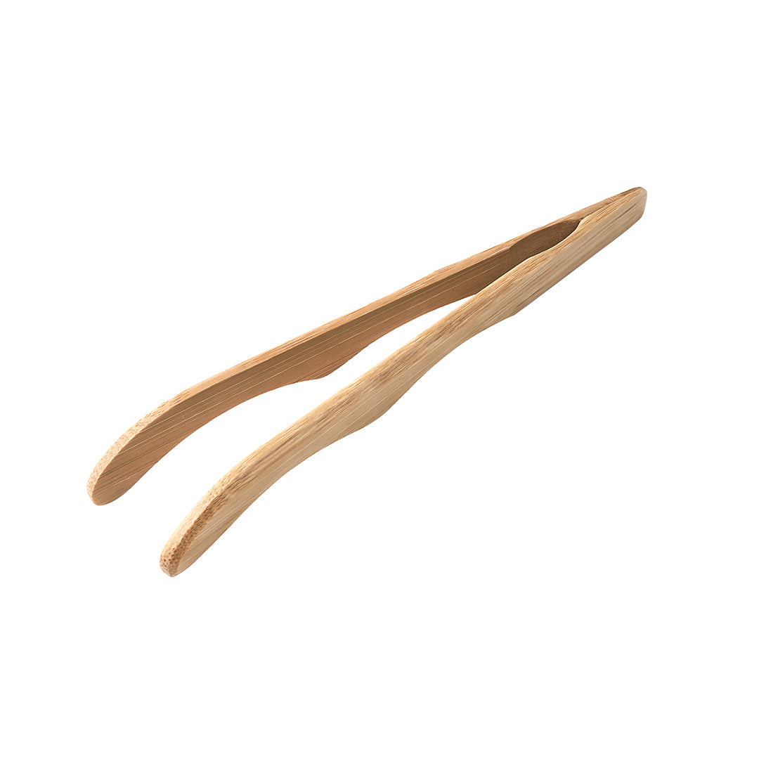 Bambuddha Natural Bamboo Curved Tong - 7" - 10 count box