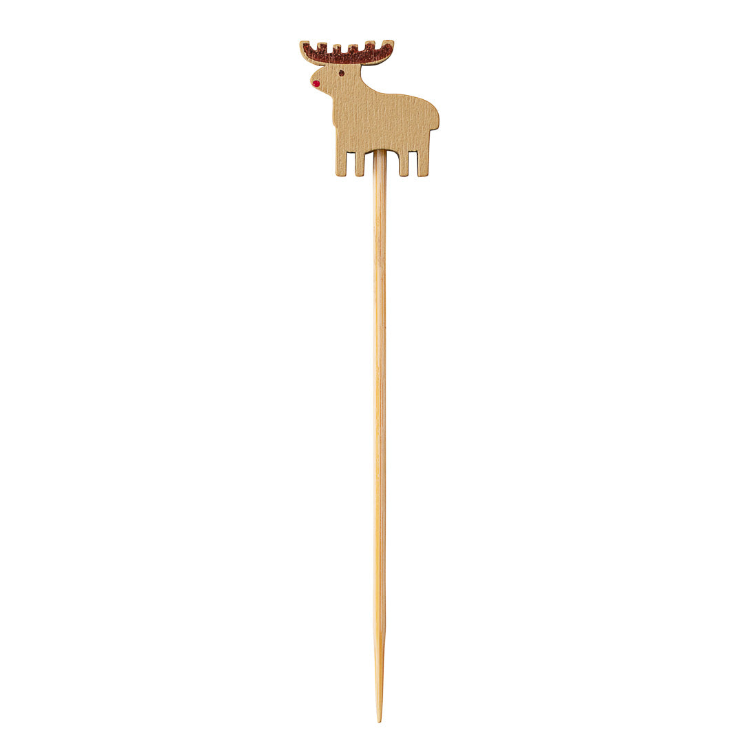Pixy Natural Bamboo Rudolph Pick - 3 1/2" - 100 count box