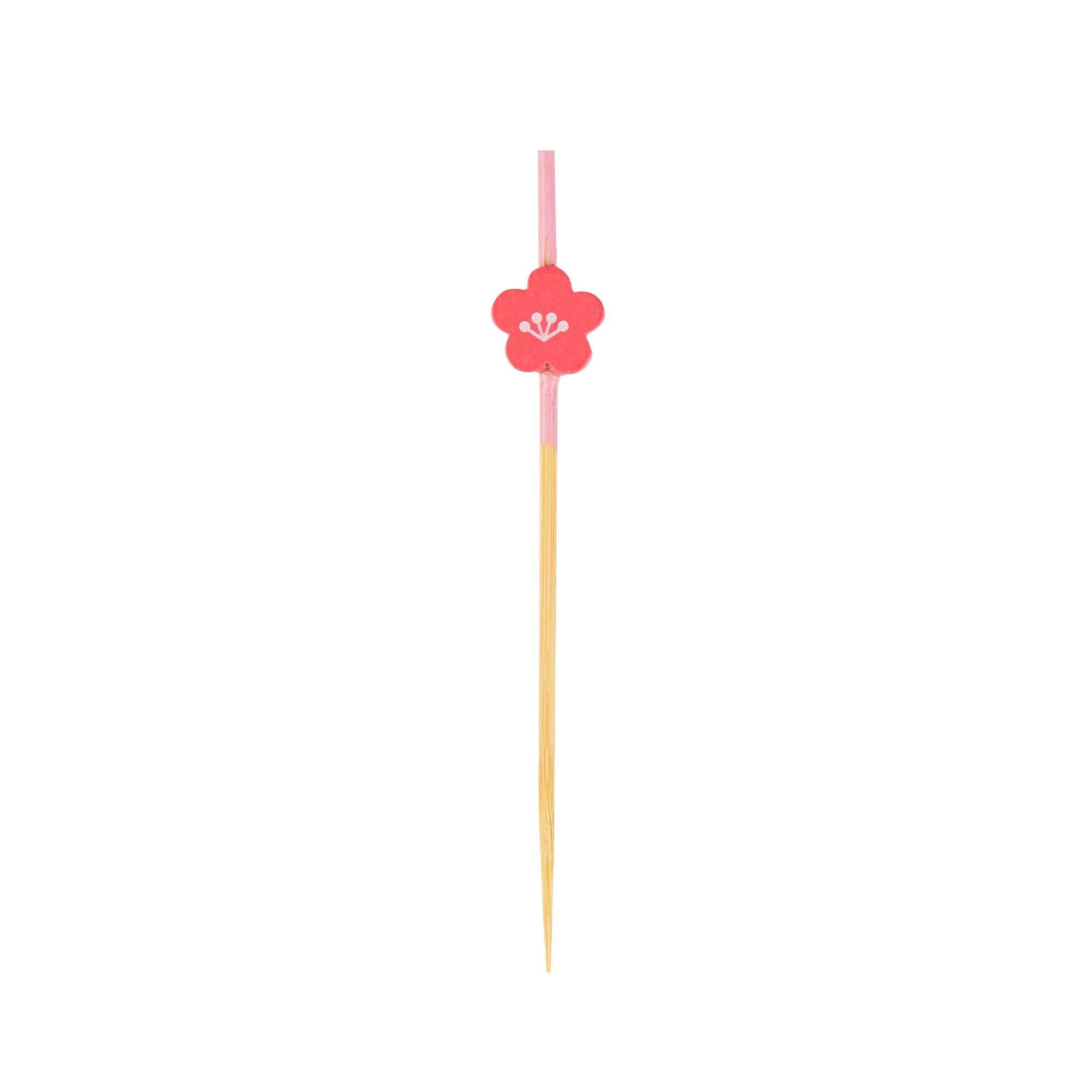 Pixy Pink Bamboo Flower Pick - 3 1/2" - 1000 count box