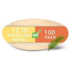 Indo Oval Natural Palm Leaf Bowl - 12 3/4