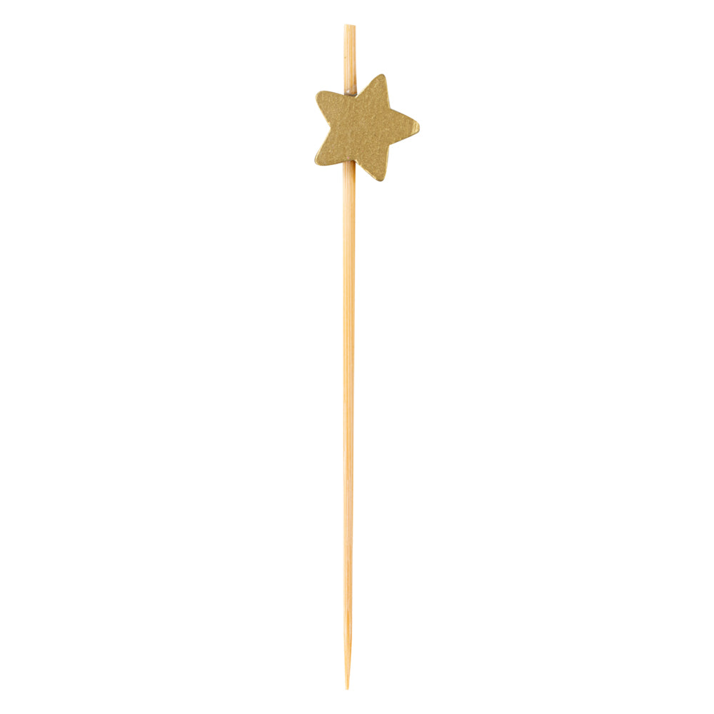 Gold Bamboo Star Pick - 3 1/2" - 1000 count box