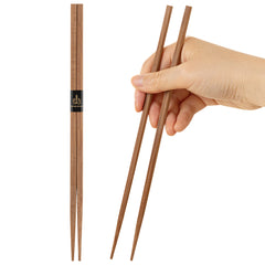 Bambuddha Square Brown Bamboo Modern Chopsticks - with Paper Band - 9 1/2