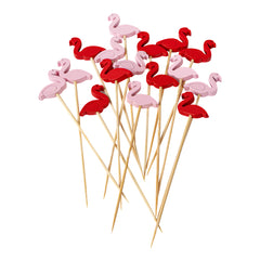 Red and Pink Bamboo Flamingo Skewer - 4 3/4