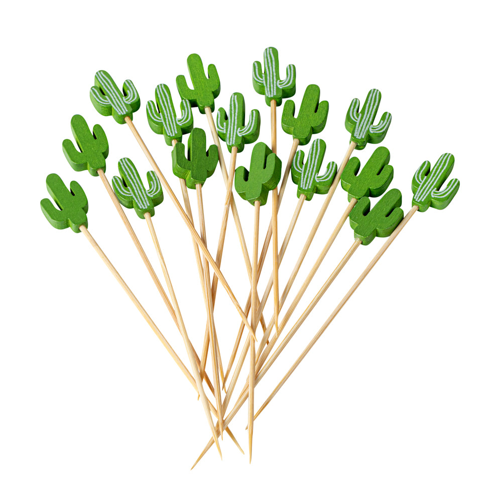 Pixy Green Bamboo Cactus Pick - 4 3/4" - 1000 count box