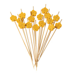 Yellow Bamboo Flower Skewer - 4 3/4