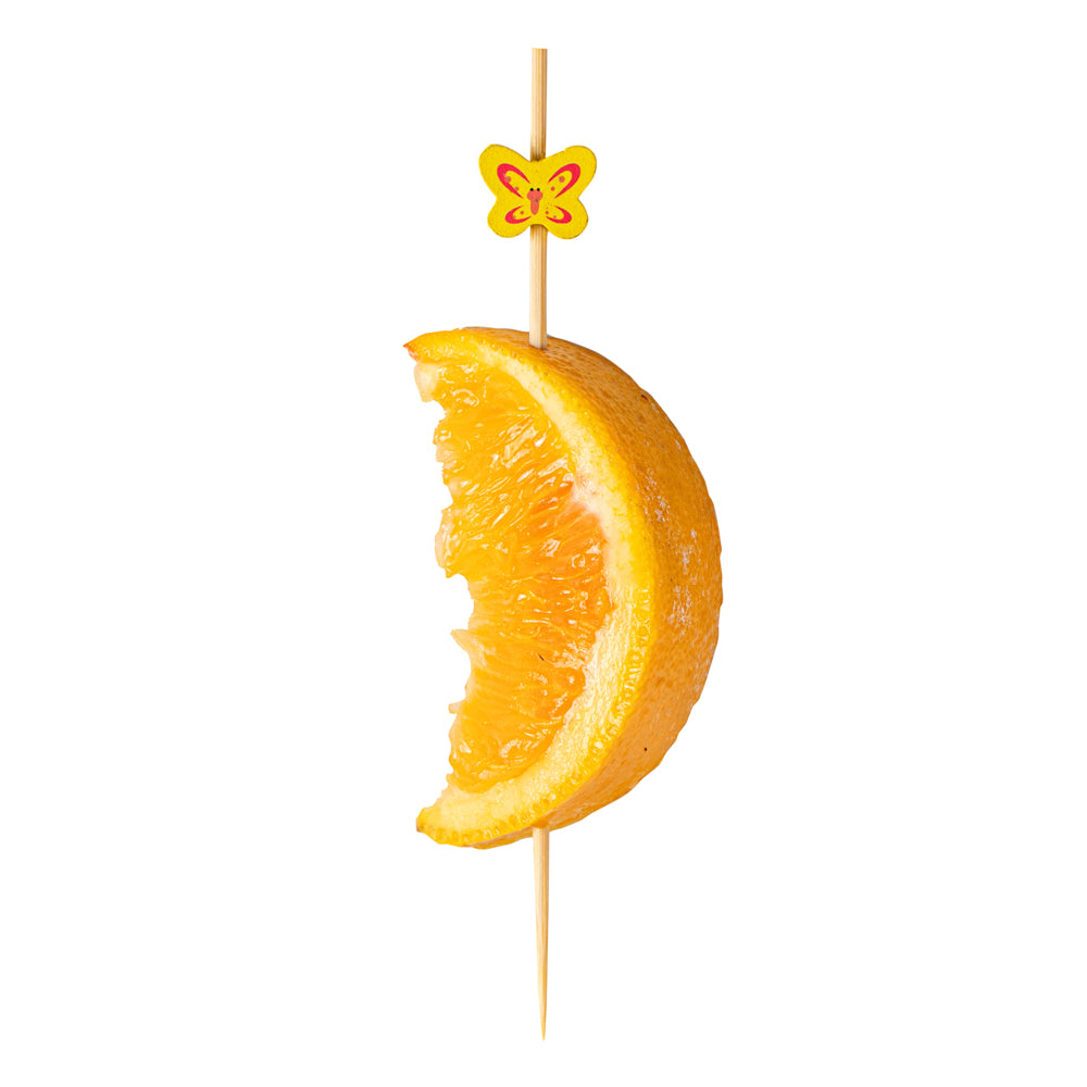 Pixy Yellow Bamboo Butterfly Pick - 4 3/4" - 1000 count box