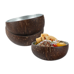 Coco Casa 16 oz Metallic Silver Handmade Coconut Bowl - 1 count box