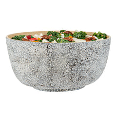 Bambuddha 30 oz Round Gray Spun Bamboo Large Eggshell Salad Bowl - 11