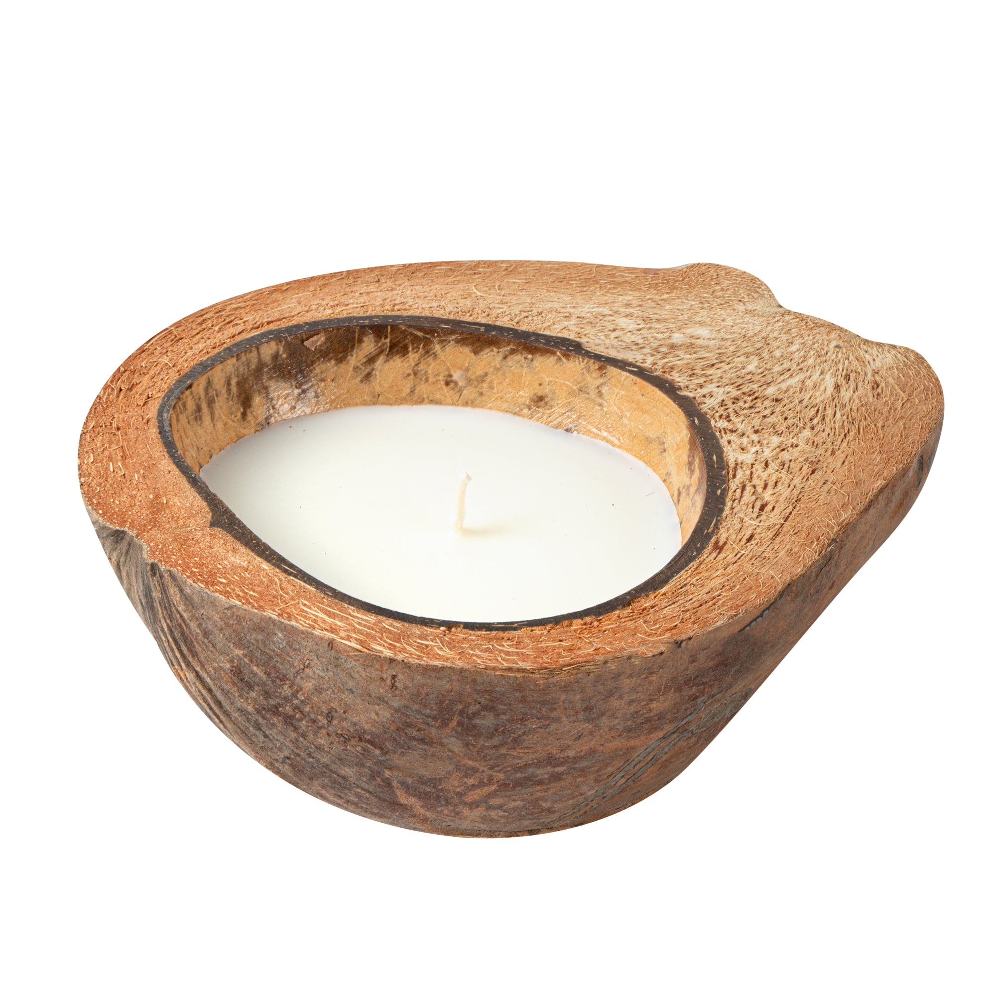 Coco Casa Handmade Coconut Shell Husk Candle - Mint Leaf and Eucalyptus - 6 1/2" x 6 1/2" x 2 1/2" - 1 count box