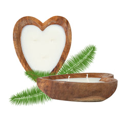 Coco Casa Handmade Wood Heart Bowl Candle - Cinnamon - 7