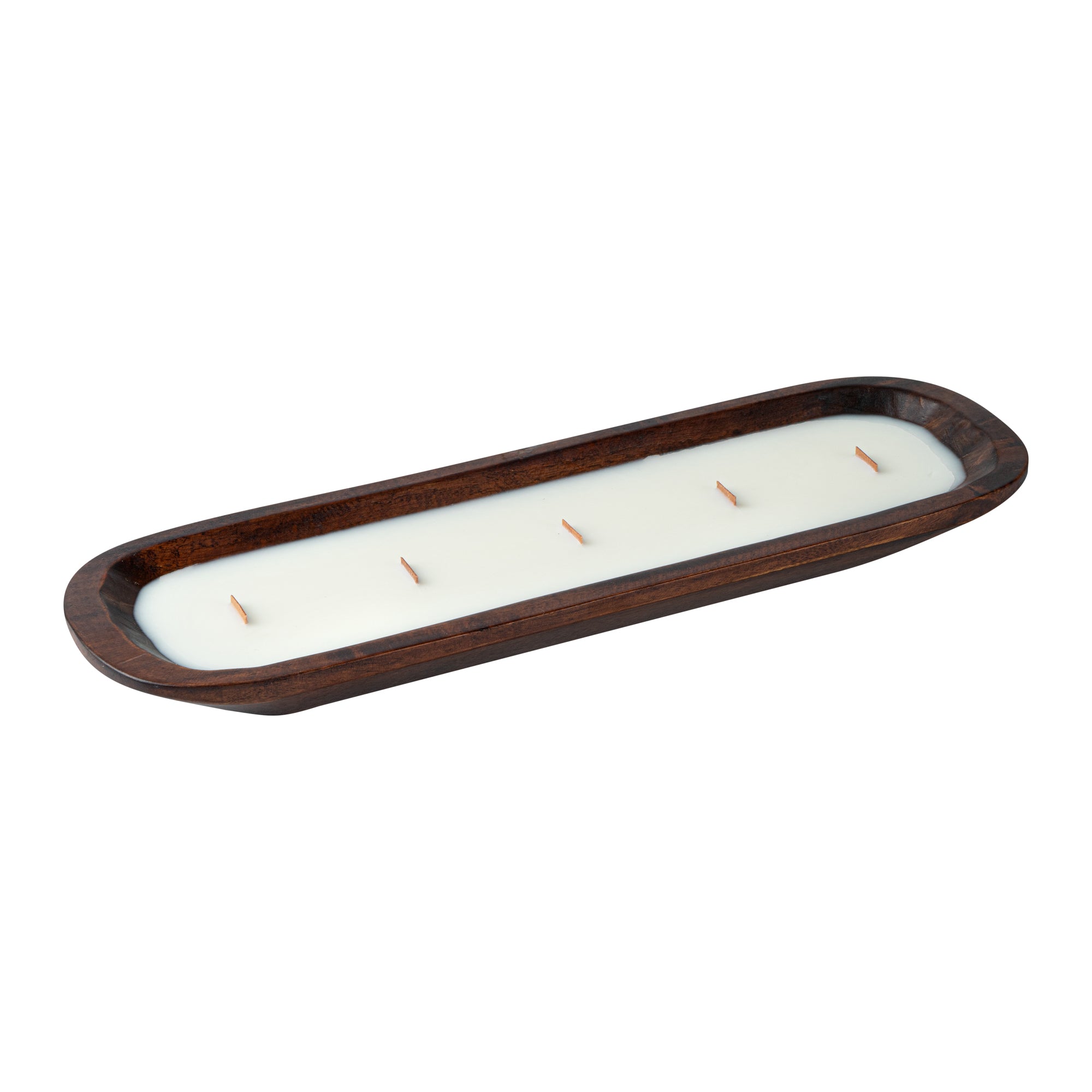 Coco Casa Handmade Wood Dough Bowl Candle - Vanilla - 17 3/4" x 5 1/2" x 2" - 1 count box