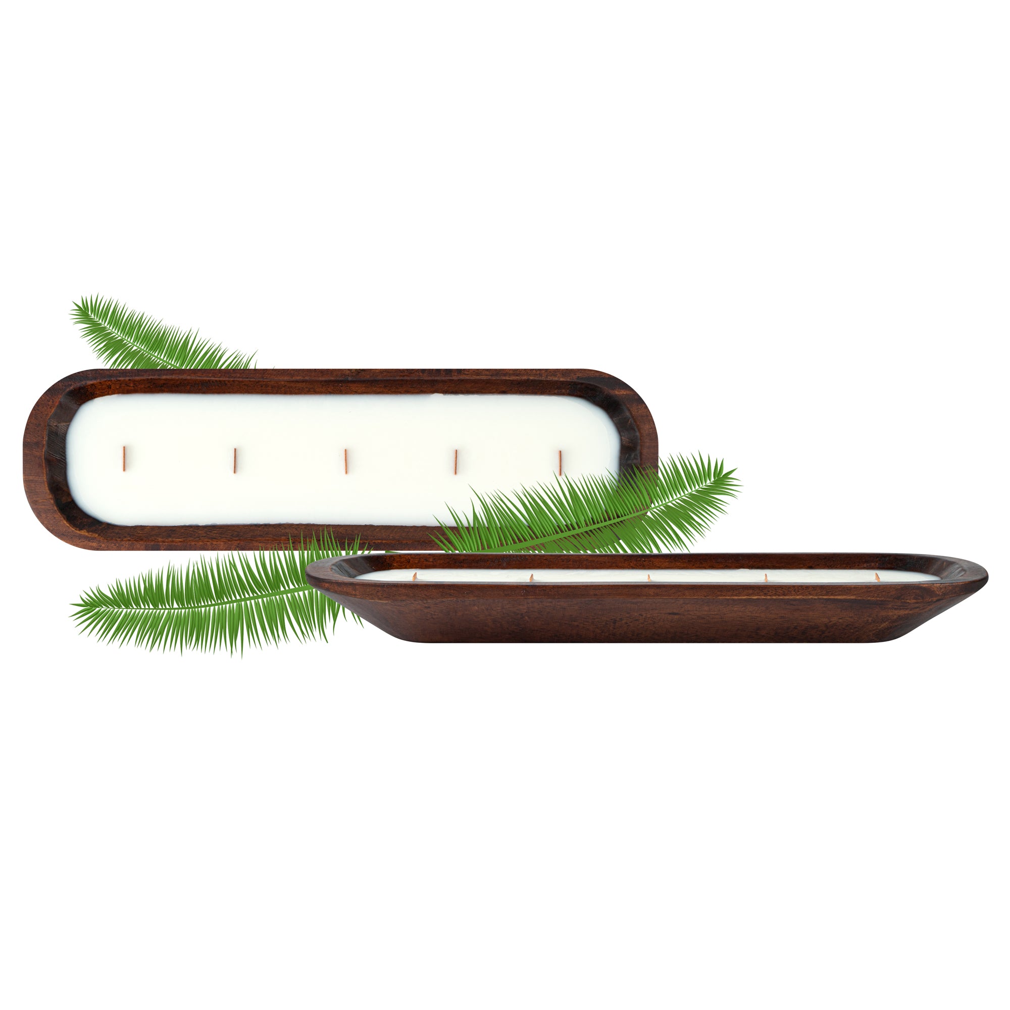 Coco Casa Handmade Wood Dough Bowl Candle - Spring Hydrangea - 17 3/4" x 5 1/2" x 2" - 1 count box