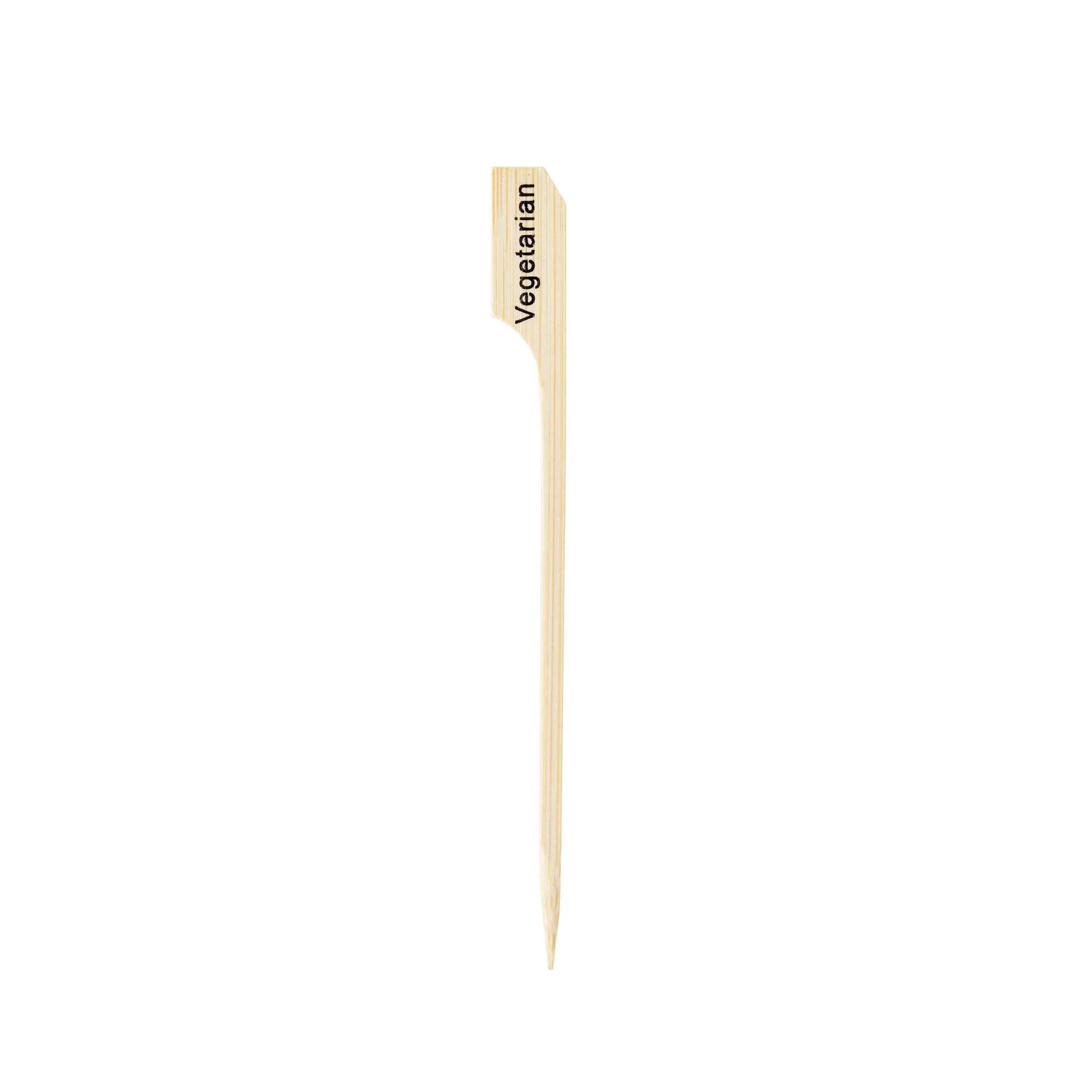RW Smart Natural Bamboo Paddle Pick / Food Marker - Vegetarian - 4" - 100 count box