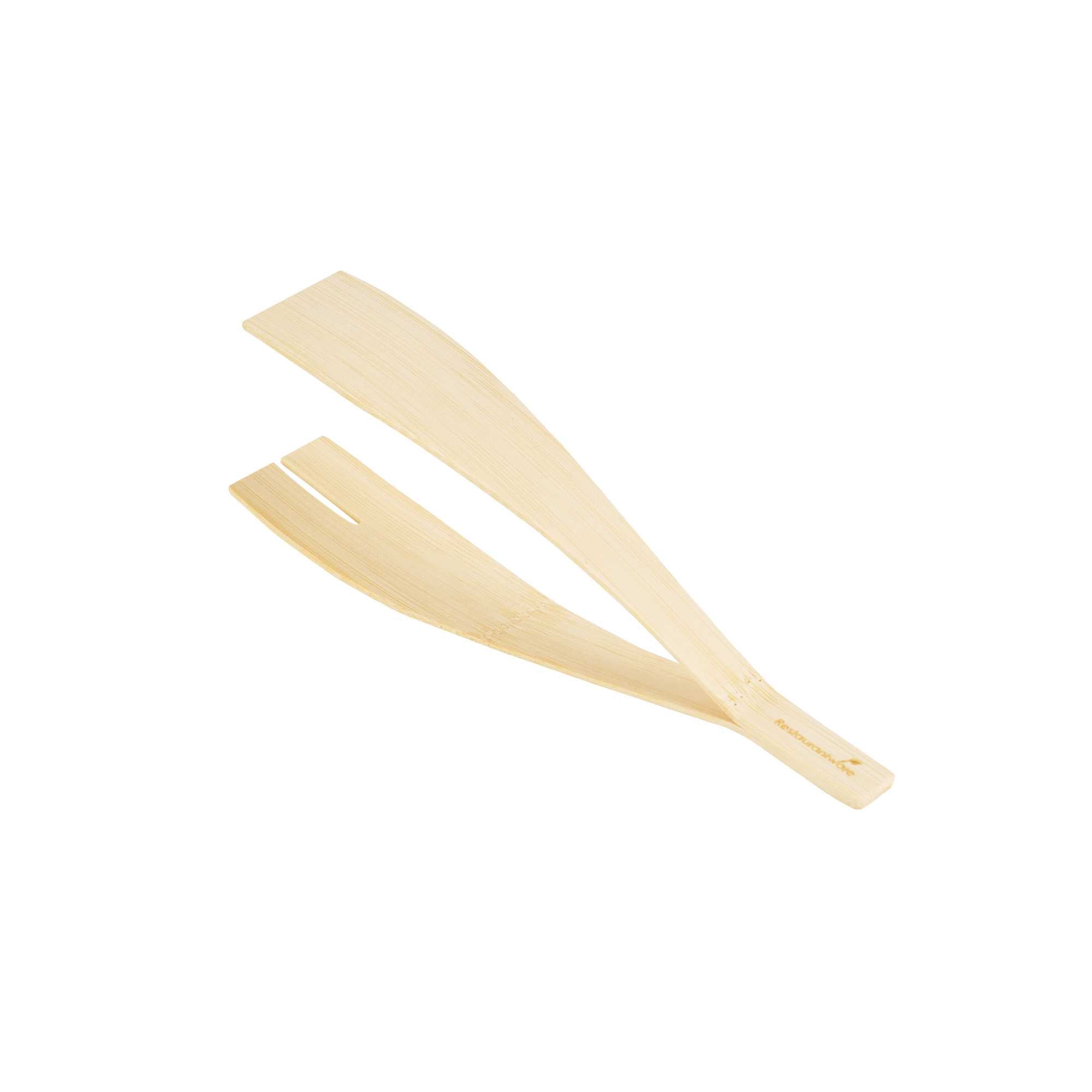 Bambuddha Natural Bamboo Serving Tongs - 8 3/4" x 2 3/4" x 1 3/4" - 12 count box