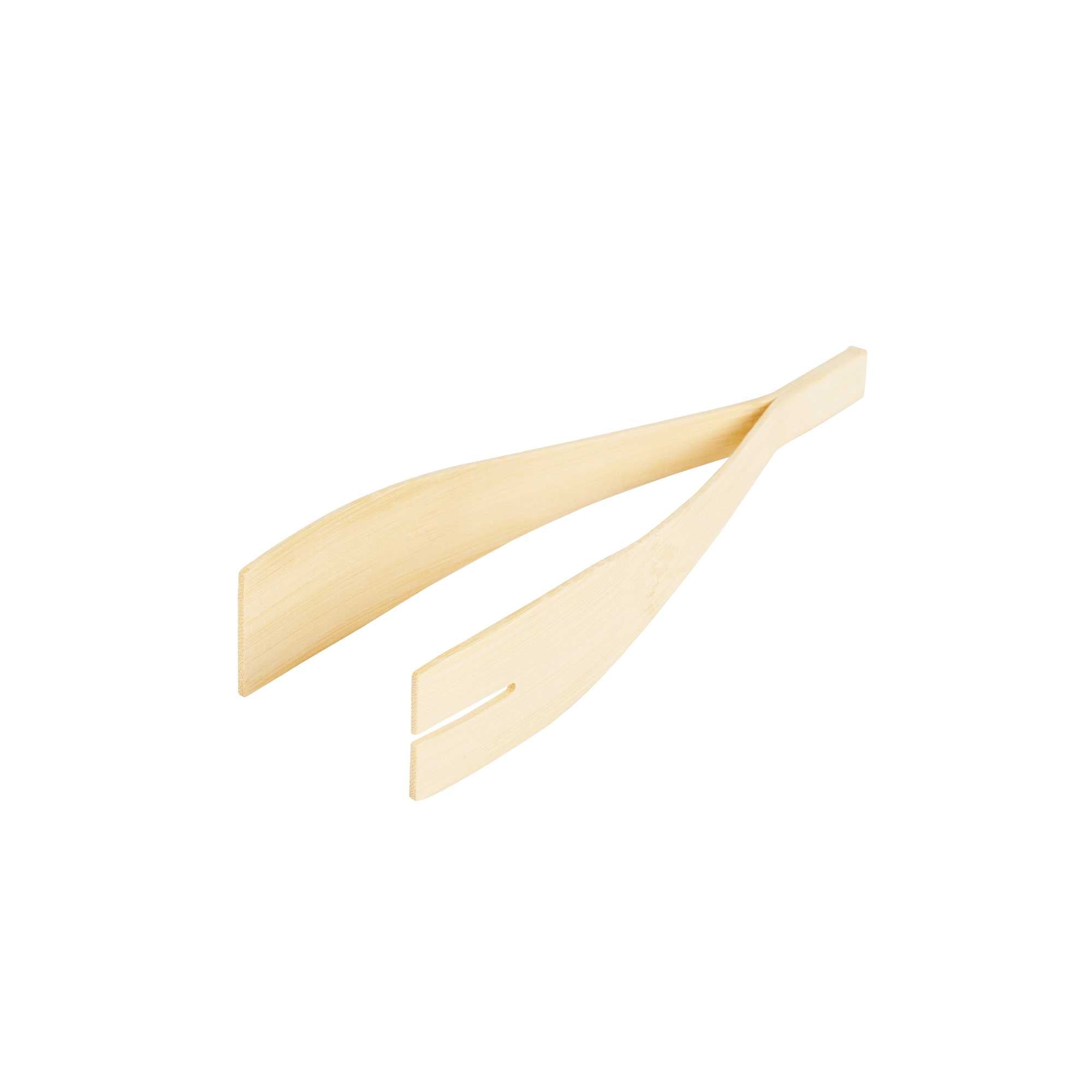 Bambuddha Natural Bamboo Serving Tongs - 8 3/4" x 2 3/4" x 1 3/4" - 144 count box