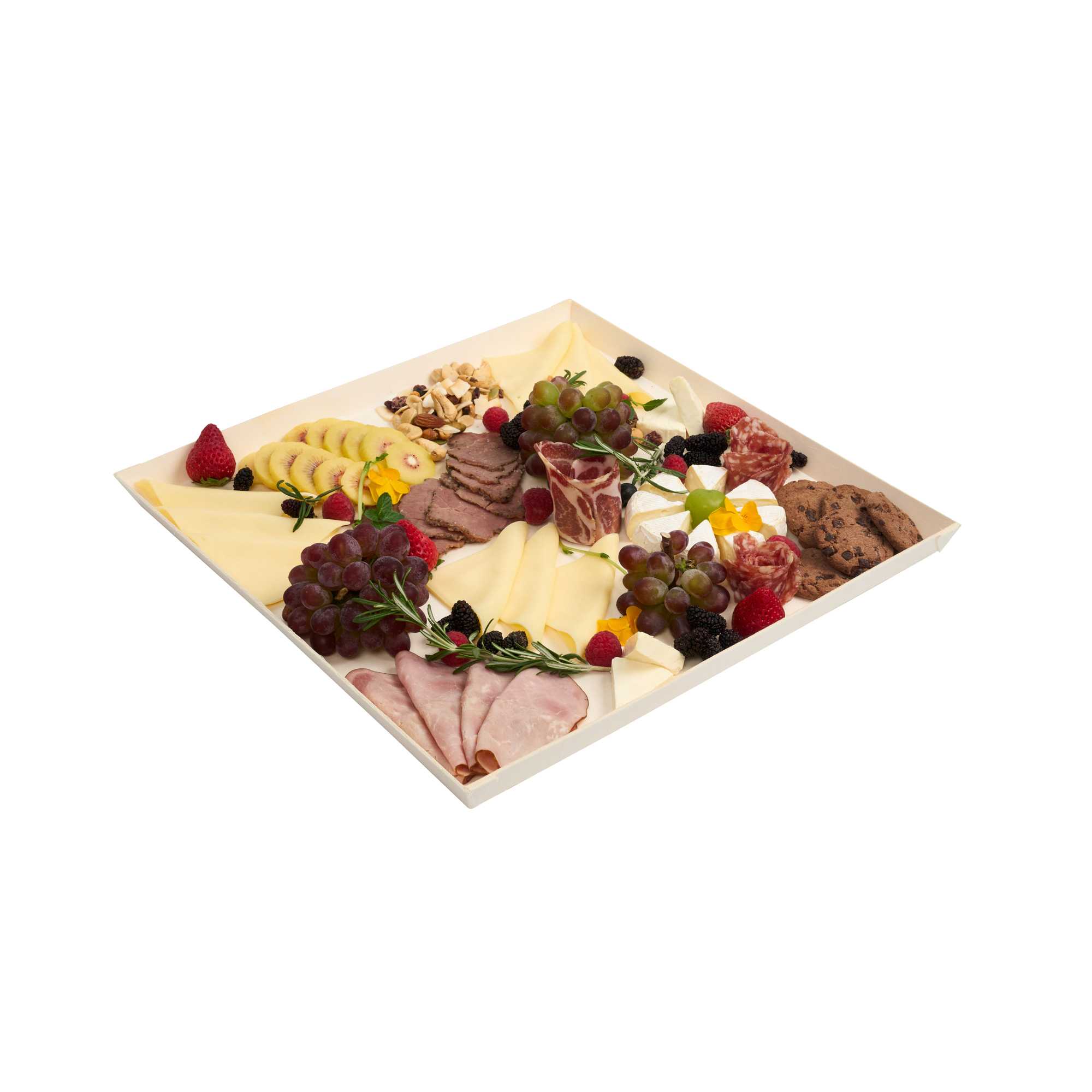 Taipei Square Natural Poplar Plate - 16" x 16" x 1" - 25 count box