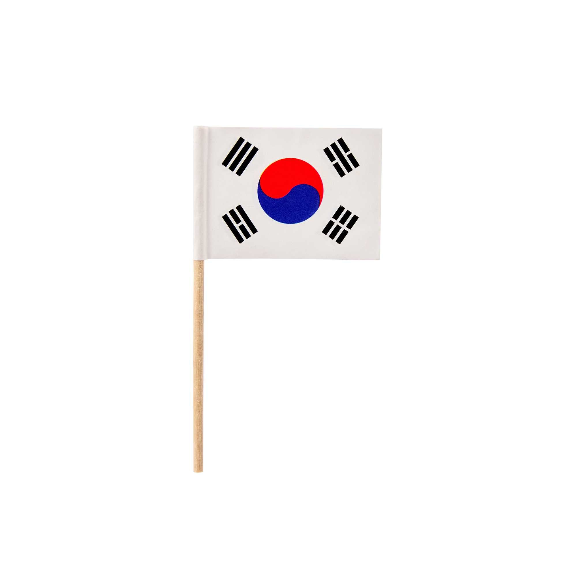 Chef 101 South Korean Flag Food Pick - 2 1/2" - 100 count box