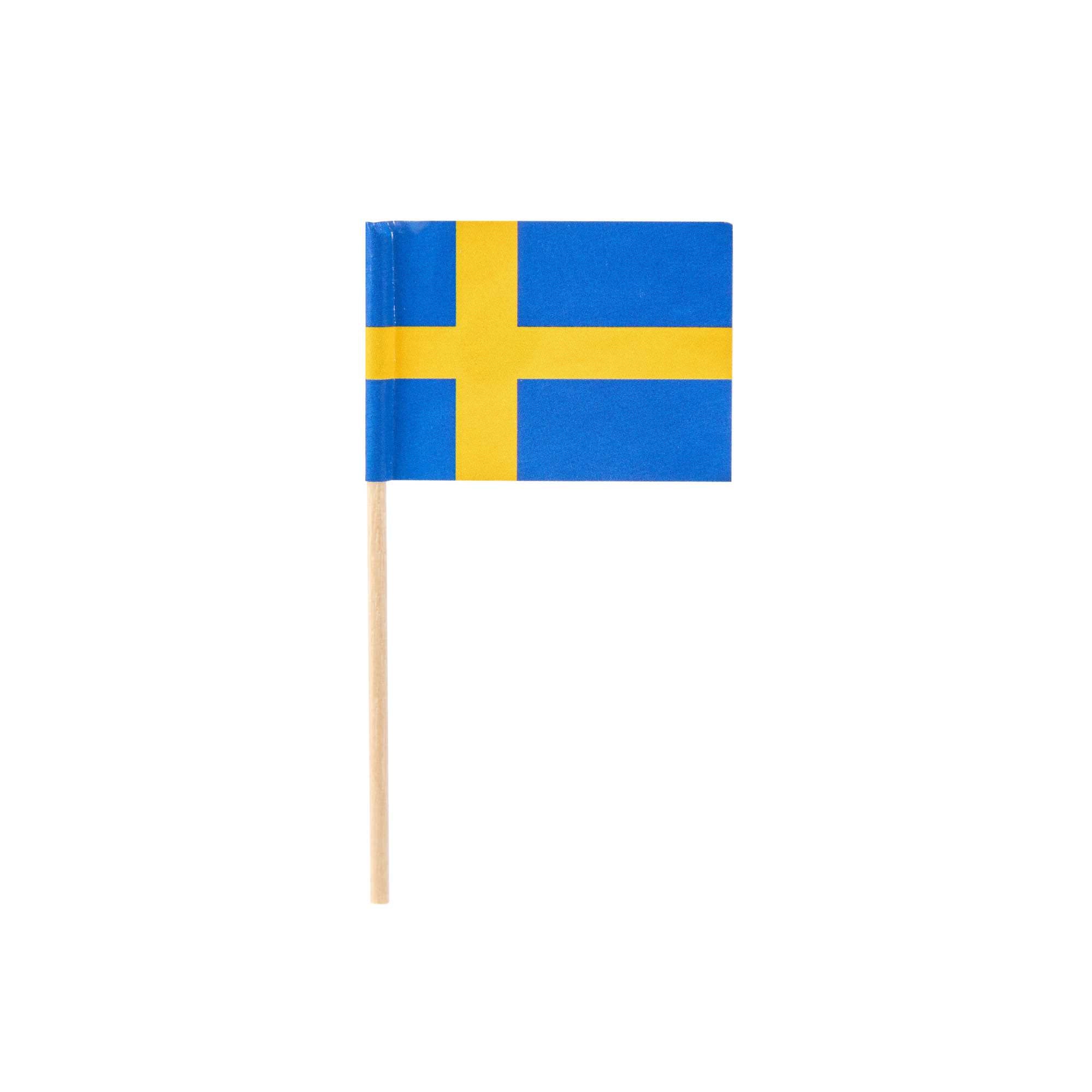 Chef 101 Swedish Flag Food Pick - 2 1/2" - 100 count box