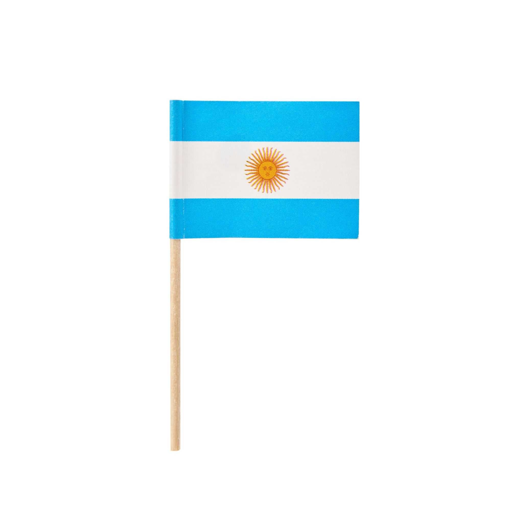 Chef 101 Argentine Flag Food Pick - 2 1/2" - 100 count box