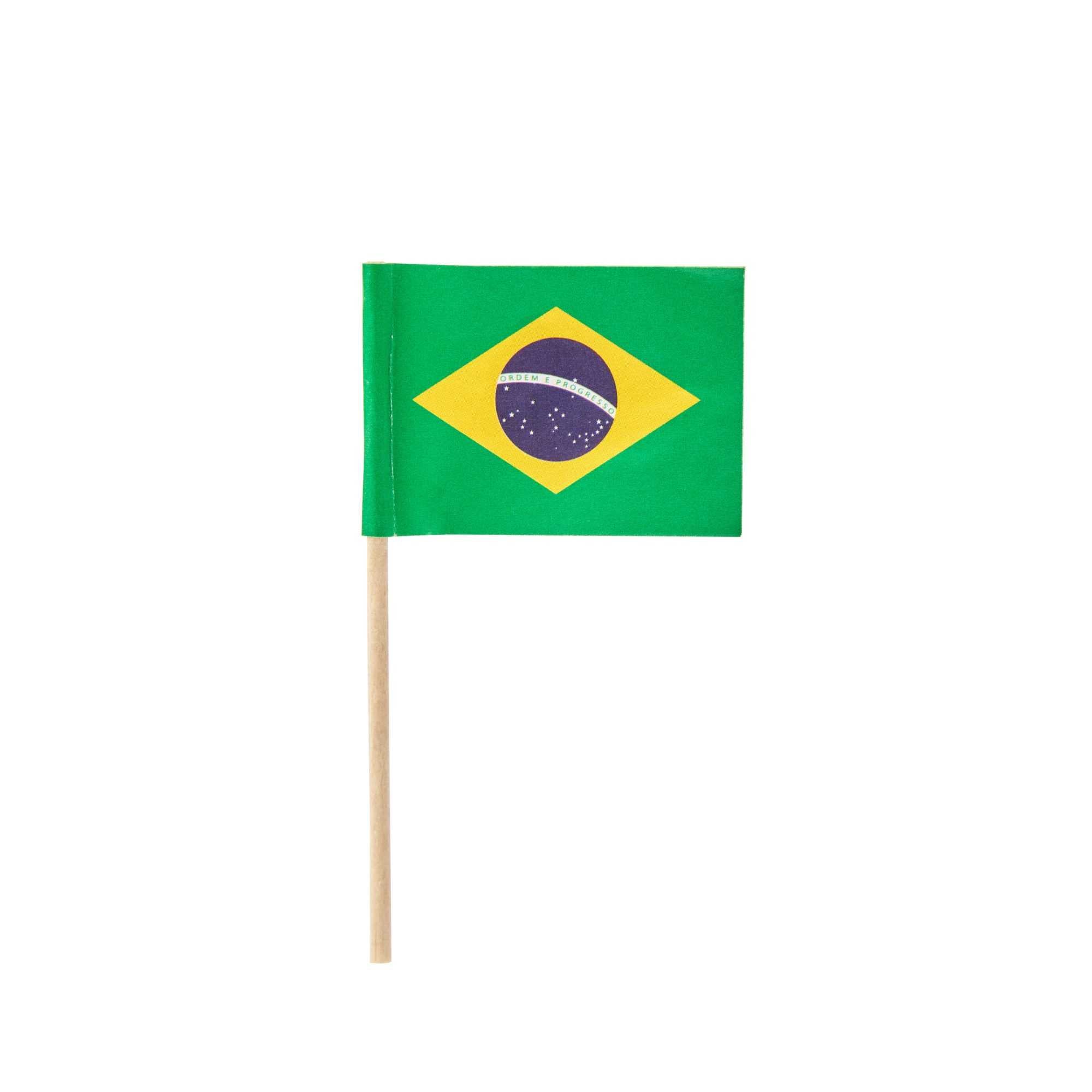 Chef 101 Brazilian Flag Food Pick - 2 1/2" - 100 count box