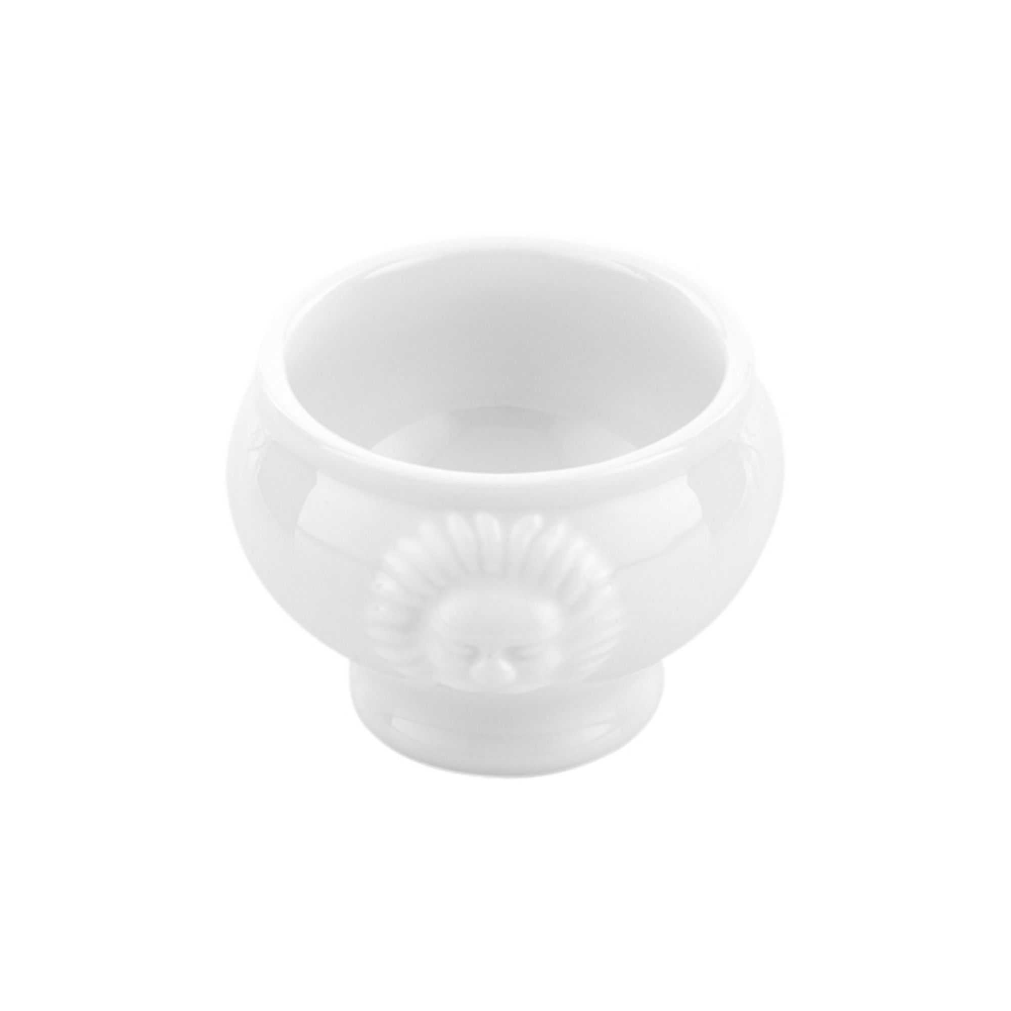 Chef 101 2 oz Round White Porcelain Lion Head Mini Bowl - 2" x 2" x 1 3/4" - 10 count box