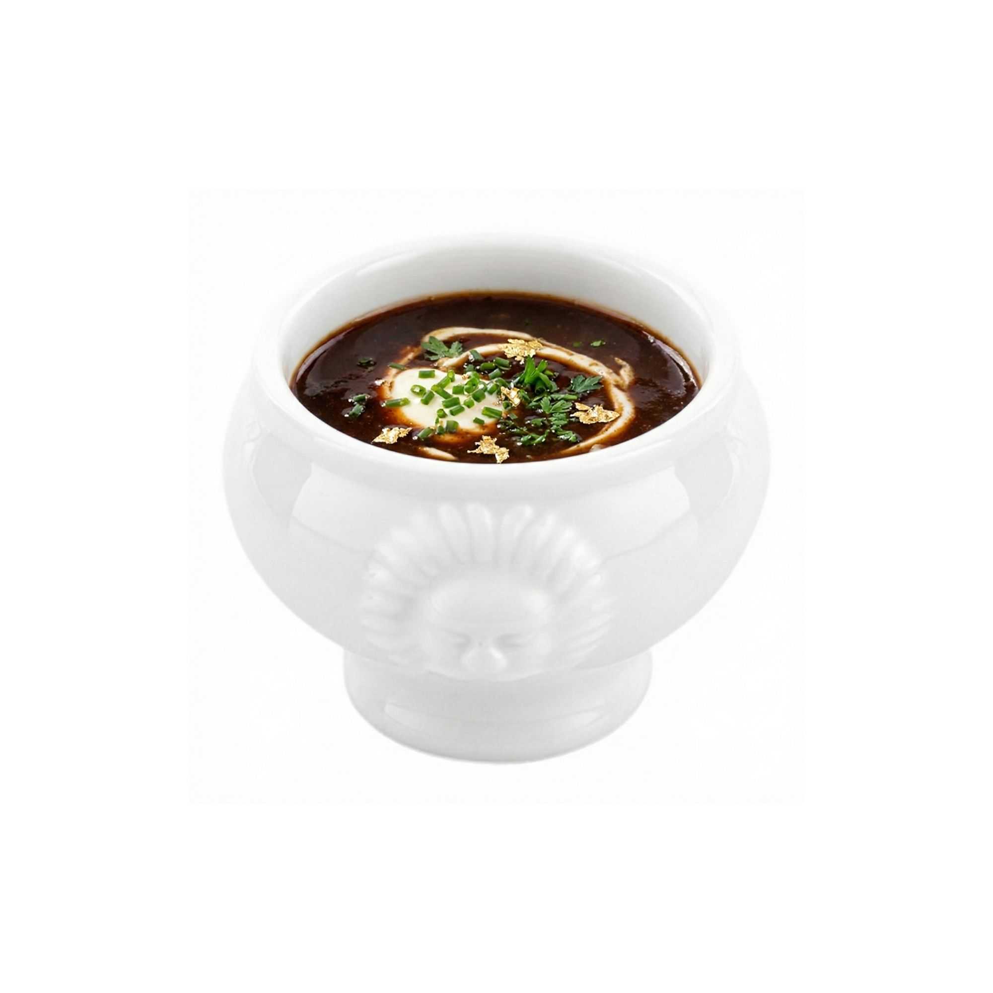 Chef 101 2 oz Round White Porcelain Lion Head Mini Bowl - 2" x 2" x 1 3/4" - 10 count box
