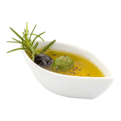 Chef 101 2 oz Oval White Porcelain Mini Canoe Dish - 4