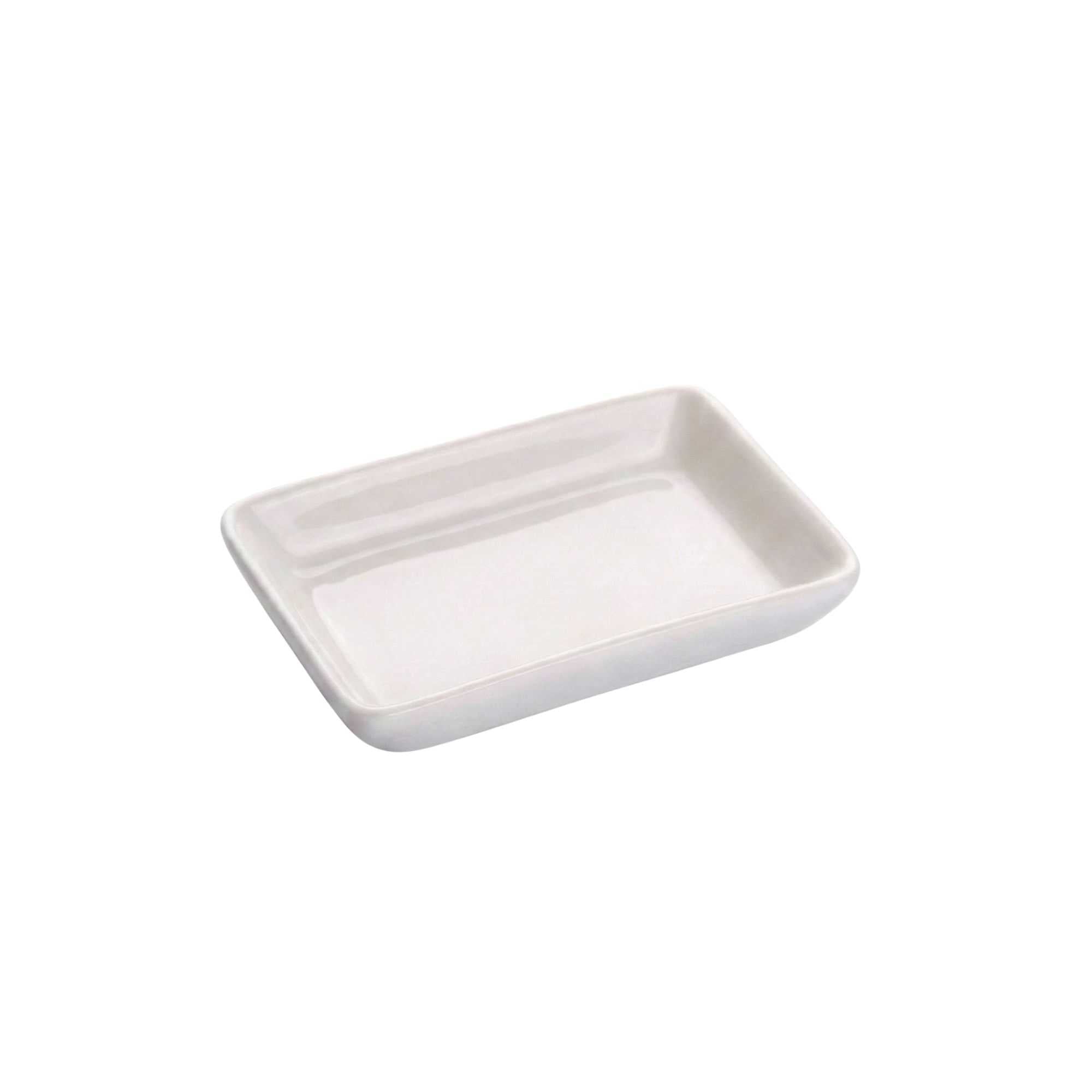 Chef 101 Rectangle White Porcelain Mini Dish - 3" x 2 1/4" x 3/4" - 10 count box