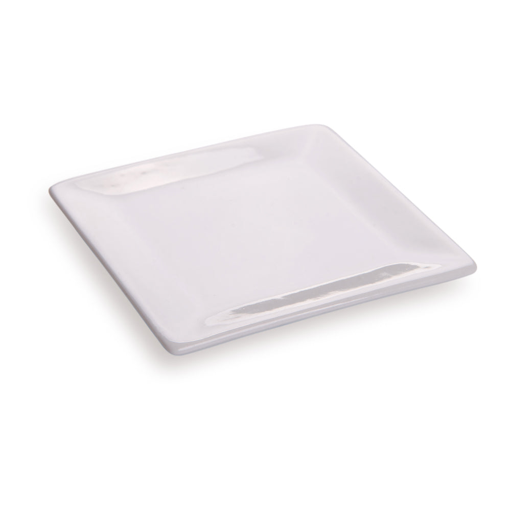 Chef 101 Square White Porcelain Mini Edge Plate - 3" x 3" - 10 count box