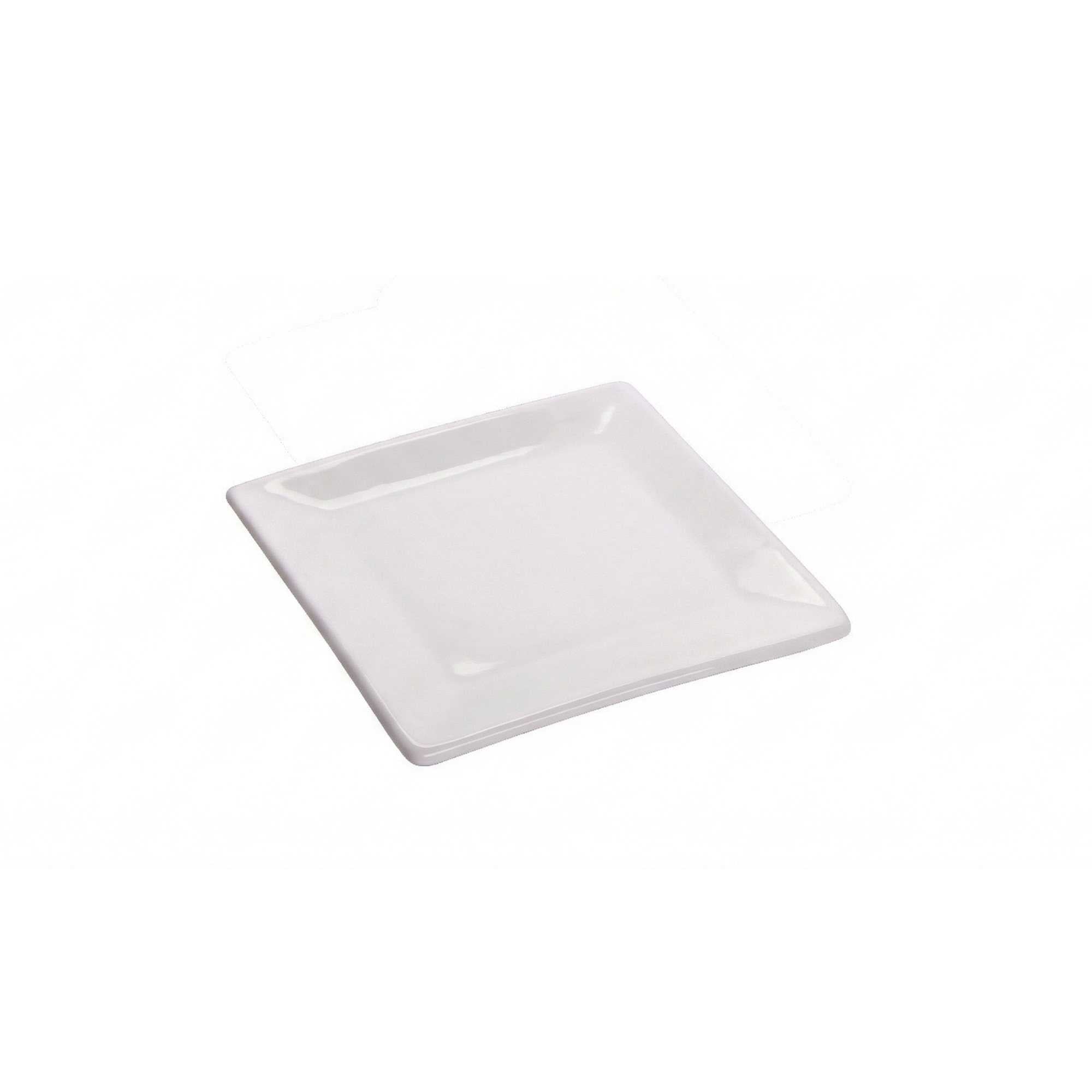 Chef 101 Square White Porcelain Mini Edge Plate - 3" x 3" - 10 count box
