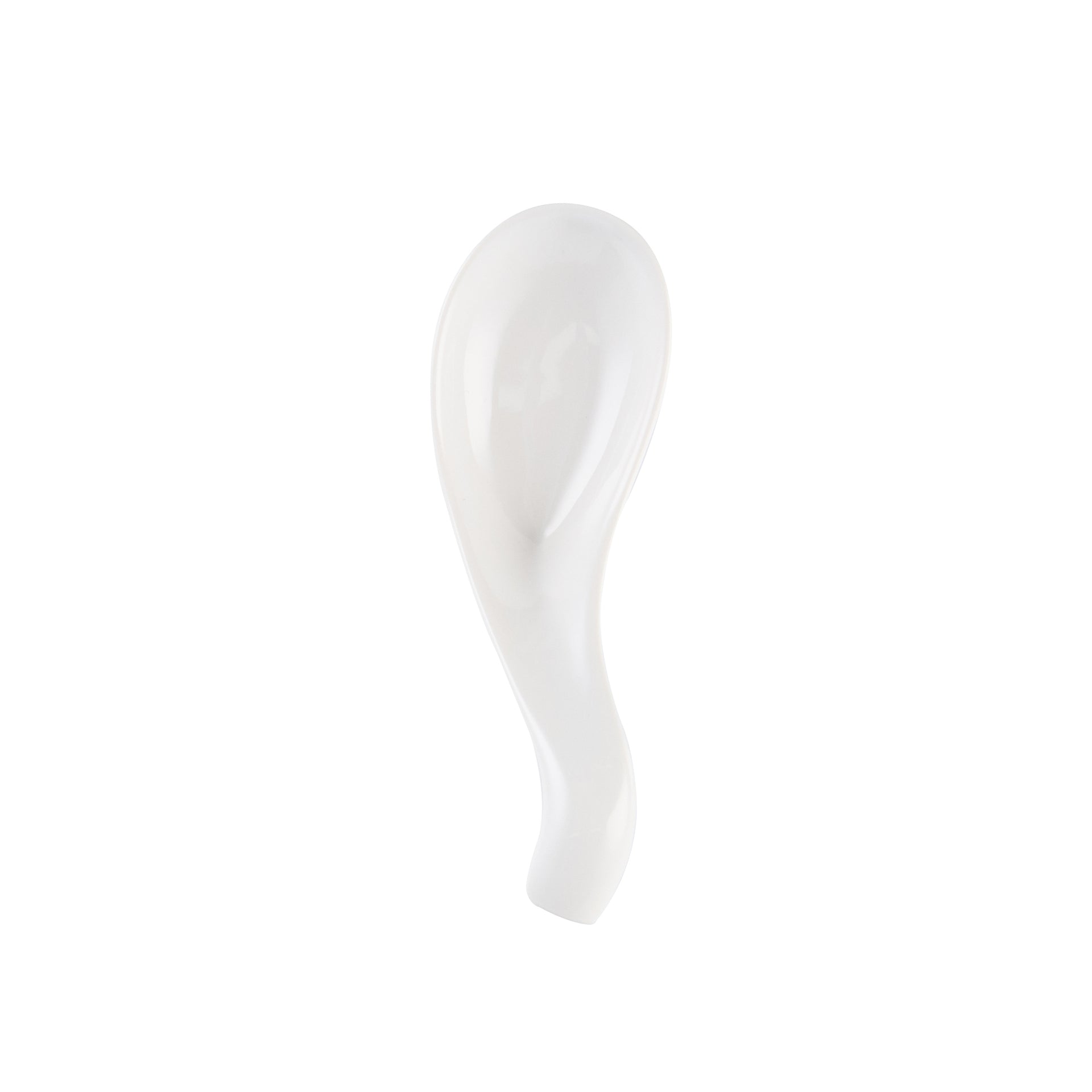 Chef 101 White Porcelain Wave Spoon - 5" x 1 3/4" x 1" - 10 count box