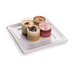 Chef 101 Rectangle White Porcelain Mini Flat Modern Plate - 3 1/2