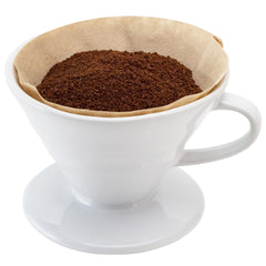 Restpresso 17 oz White Ceramic Coffee Dripper - 4 3/4