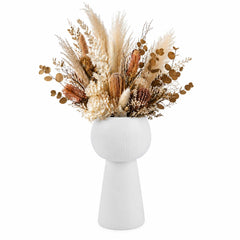 Table Art White Ceramic Pedestal Vase - 3 12/2'' x 3 1/2'' x 6 1/2'' - 12 count box