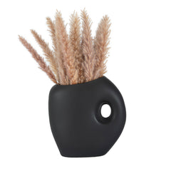 Table Art Black Ceramic Jug Vase - 8 3/4'' x 4 1/2'' x 9 1/2'' - 1 count box