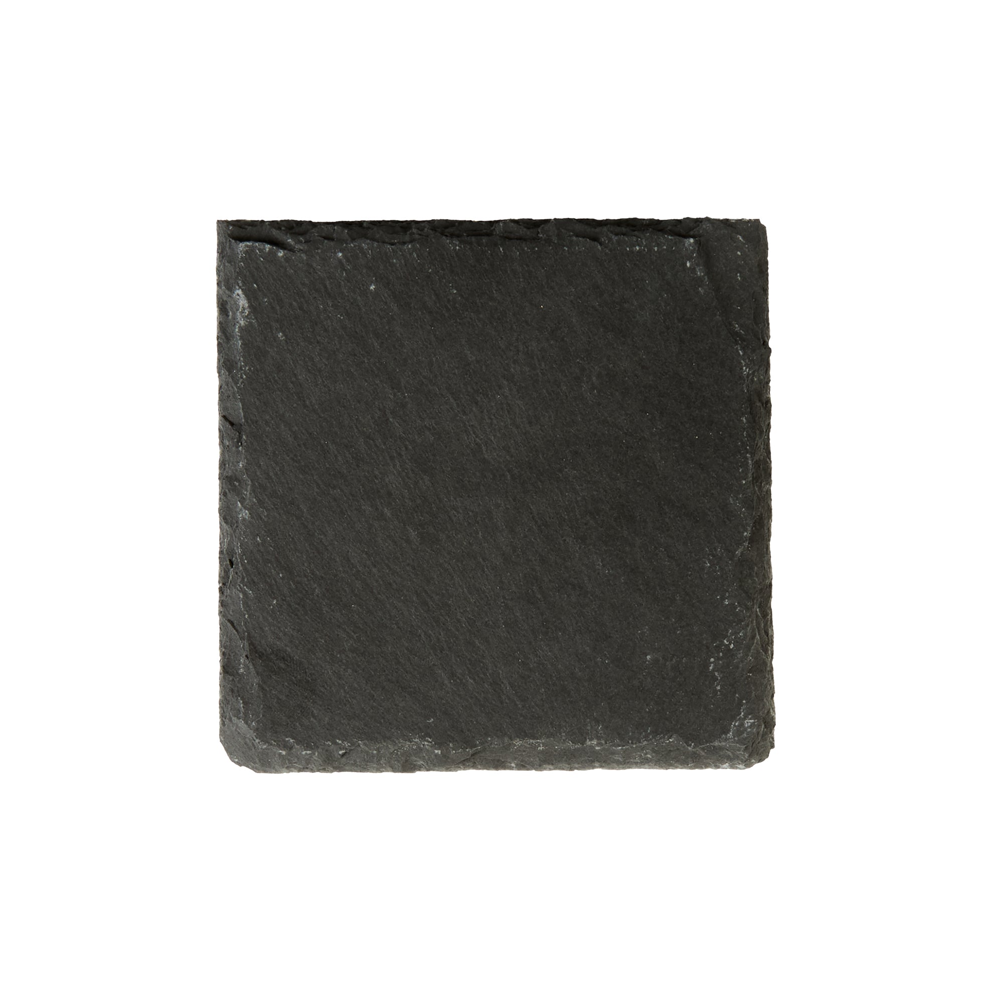 Stone Tek Square Black Slate Appetizer / Tasting Plate - 4" x 4" - 10 count box
