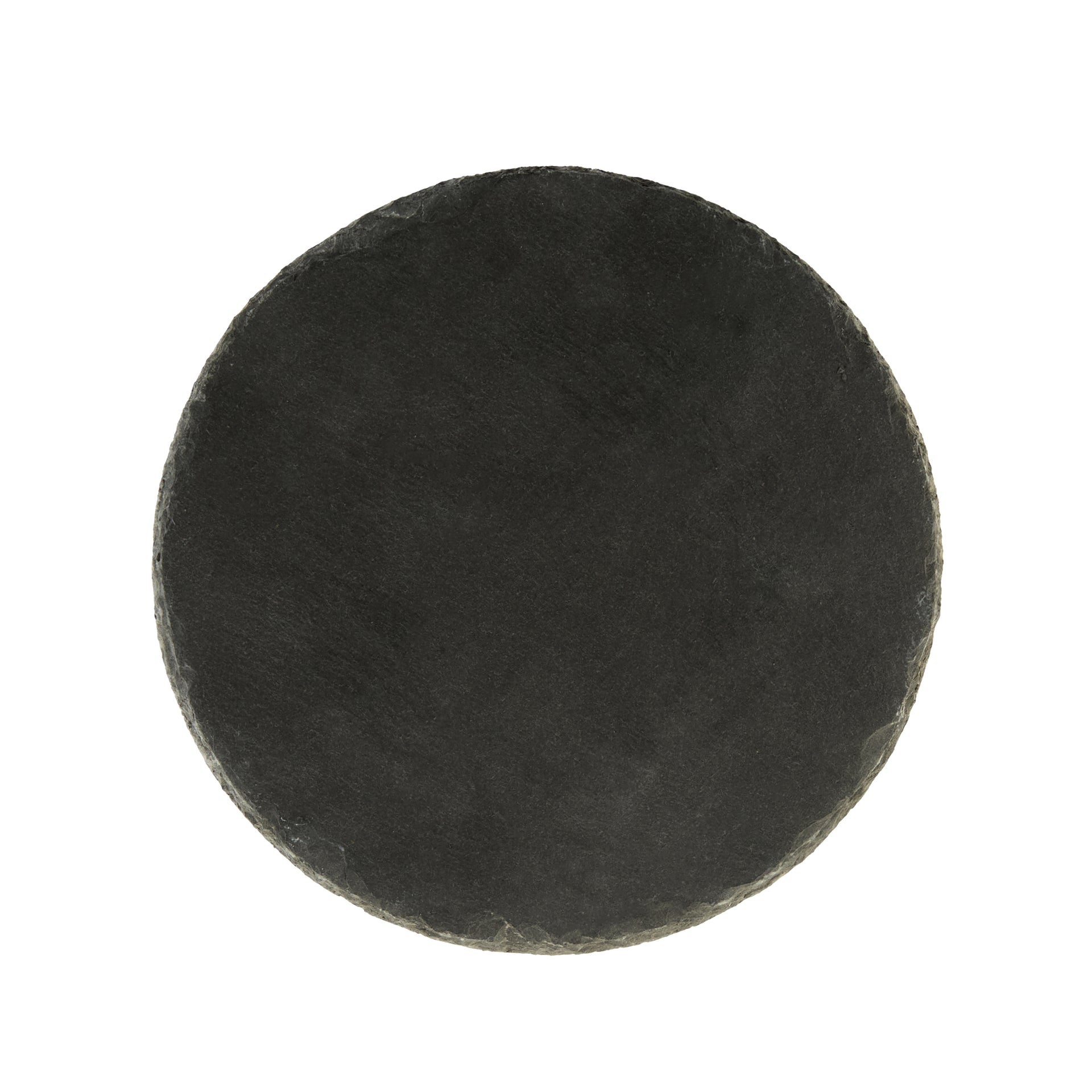 Stone Tek Round Black Slate Serving Plate - 6" x 6" - 10 count box