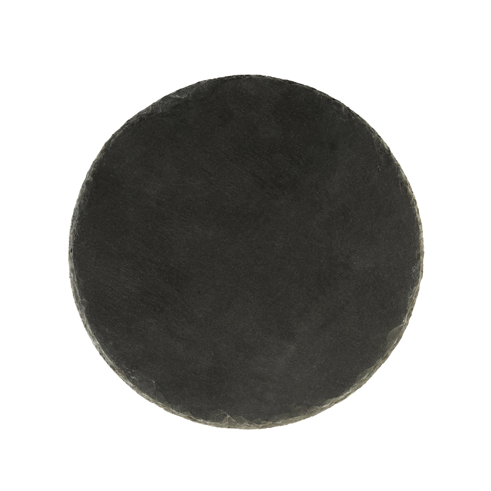Stone Tek Round Black Slate Serving Plate - 6" x 6" - 10 count box