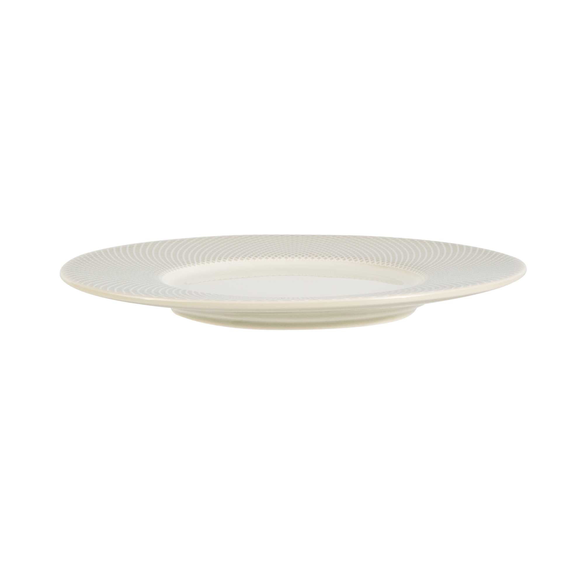 German Standard Round Gray Mesh Embossed Porcelain Saucer - 6 1/4" x 6 1/4" - 4 count box