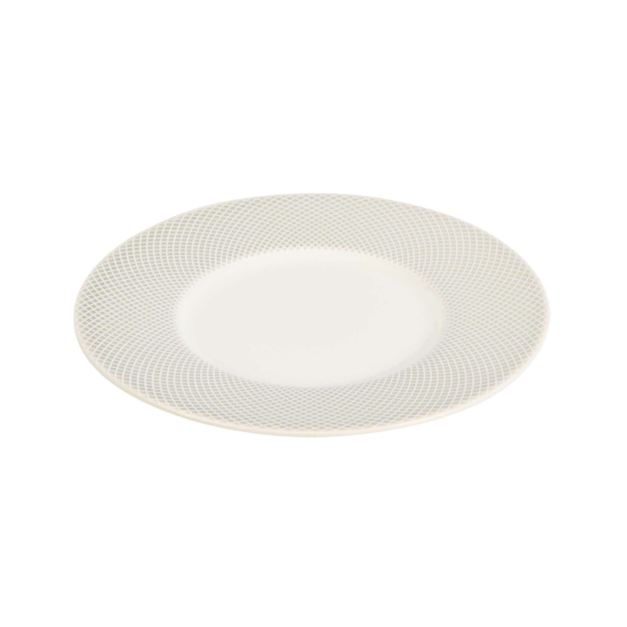 German Standard Round Gray Mesh Embossed Porcelain Saucer - 6 1/4" x 6 1/4" - 4 count box