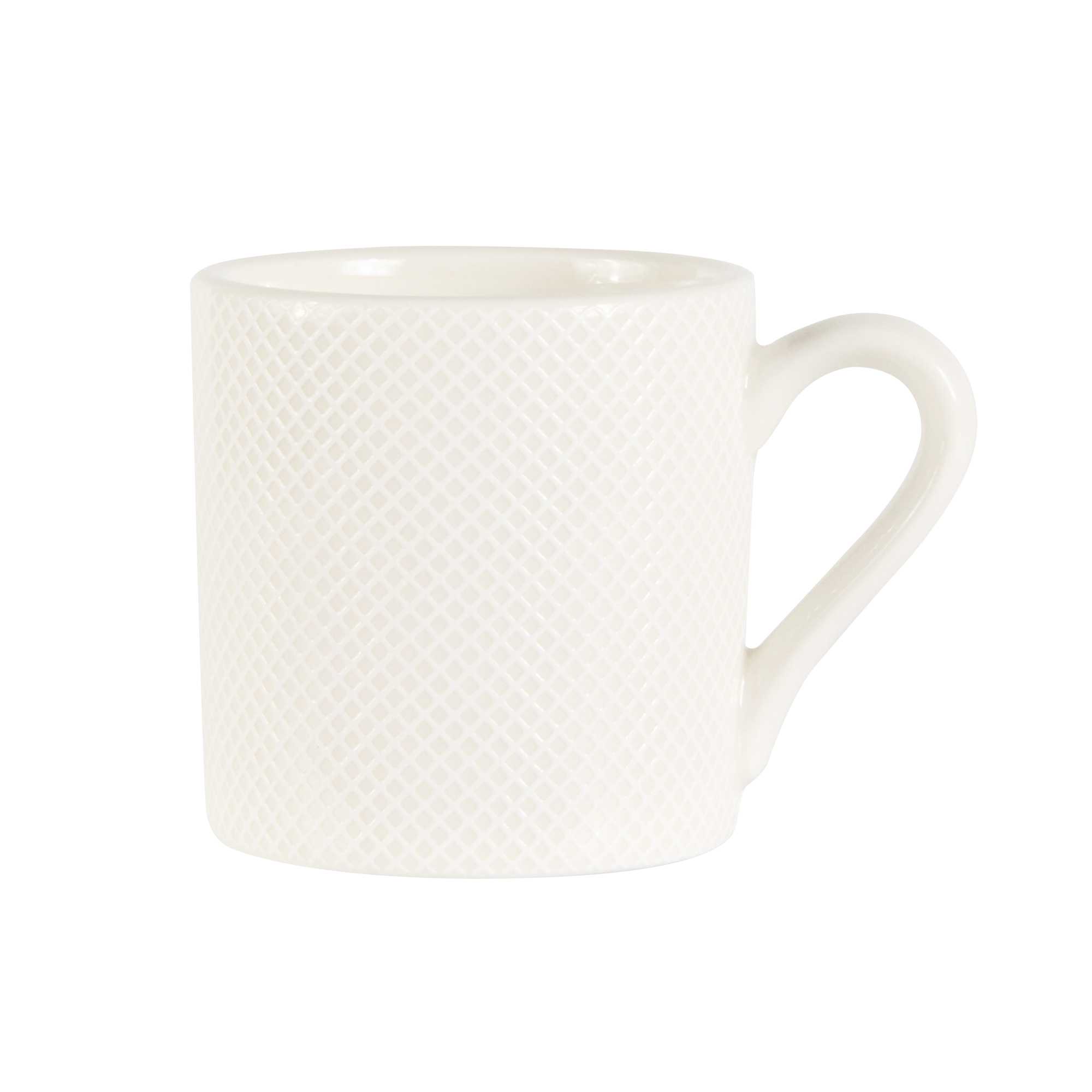 German Standard 3 oz Beige Mesh Embossed Porcelain Espresso Cup - 3 1/4" x 2 1/4" x 2 1/4" - 4 count box