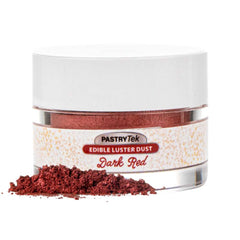 Pastry Tek 5g Dark Red Edible Luster Dust - Food Grade - 100 count box