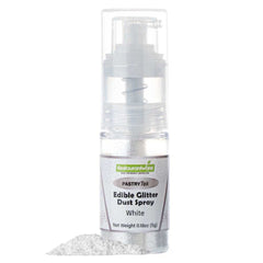 Pastry Tek 5g White Edible Glitter Dust Spray - 100 count box