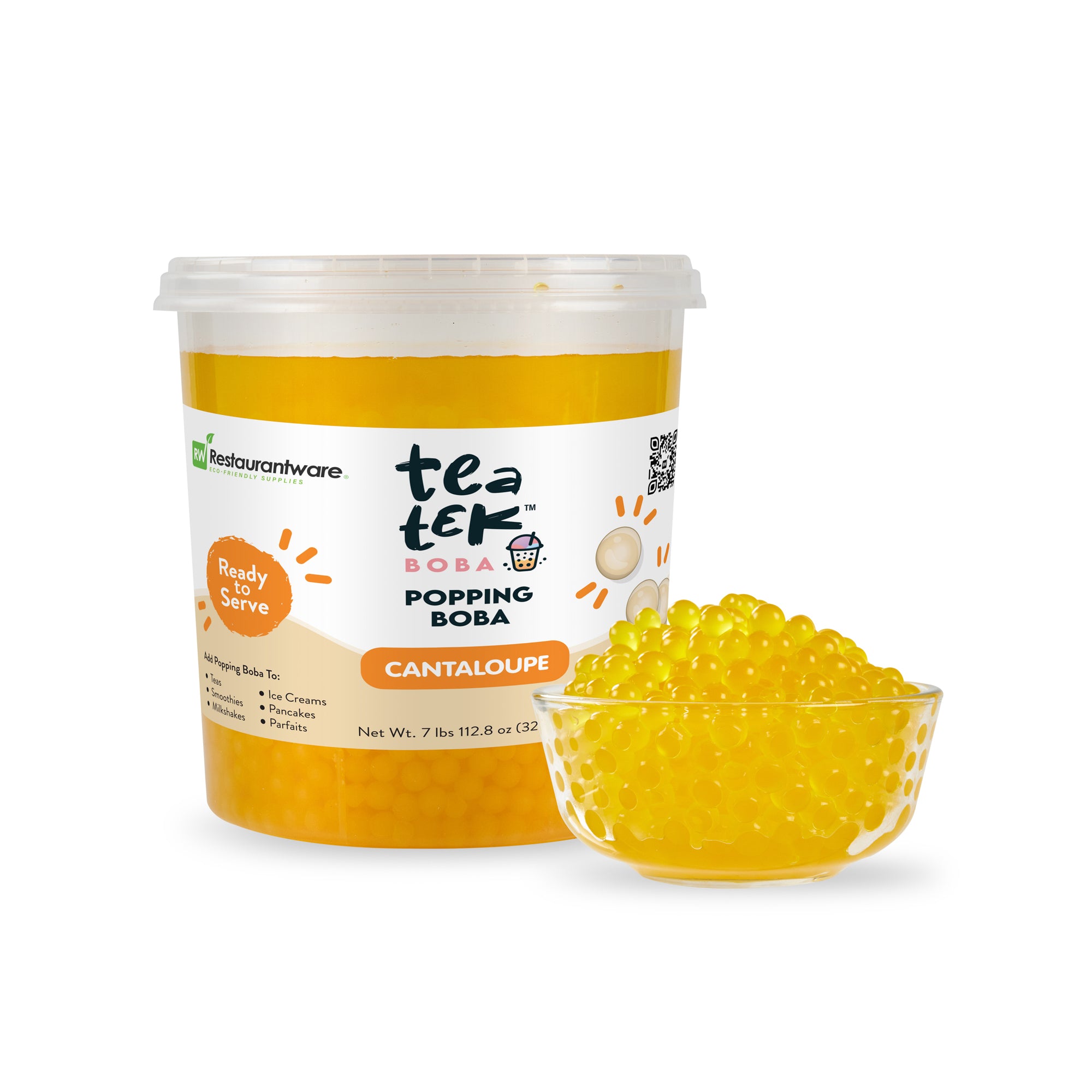 Tea Tek 7 lb Cantaloupe Popping Boba - 1 count box