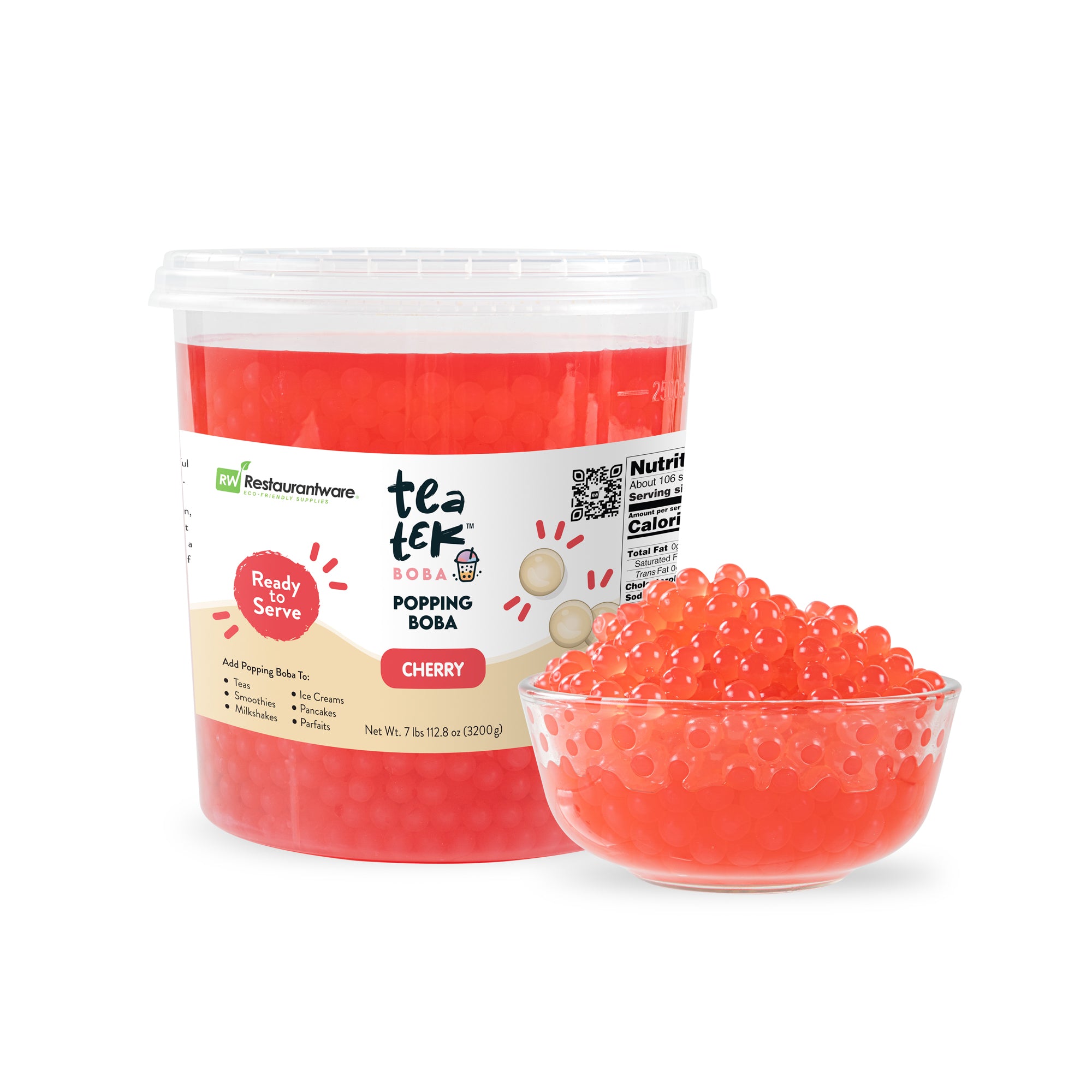 Tea Tek 7 lb Cherry Popping Boba - 4 count box
