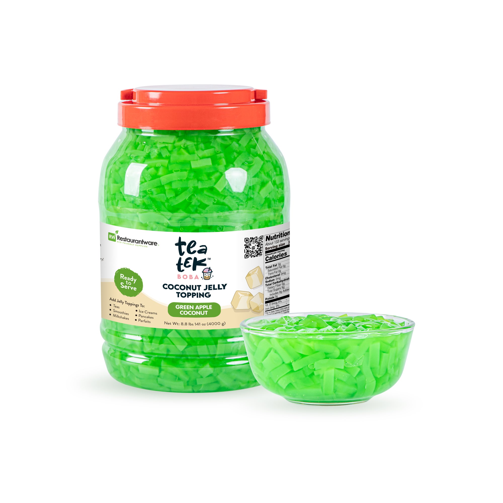 Tea Tek 8.8 lb Jelly Topping - Green Apple Coconut - 1 count box
