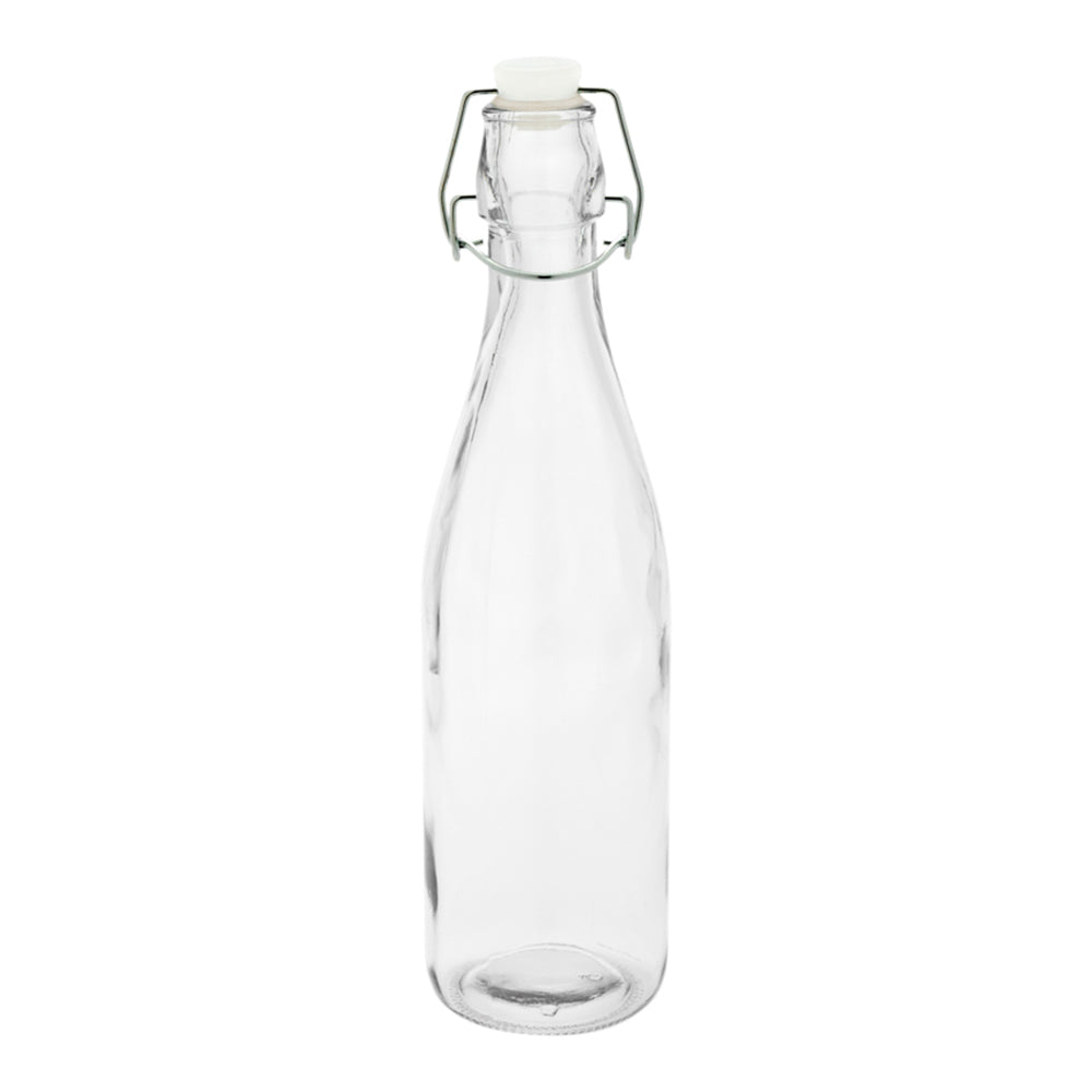 Vetri 17 oz Round Glass Nostalgic Bottle - Swing Top - 2 3/4" x 2 3/4" x 10 3/4" - 10 count box
