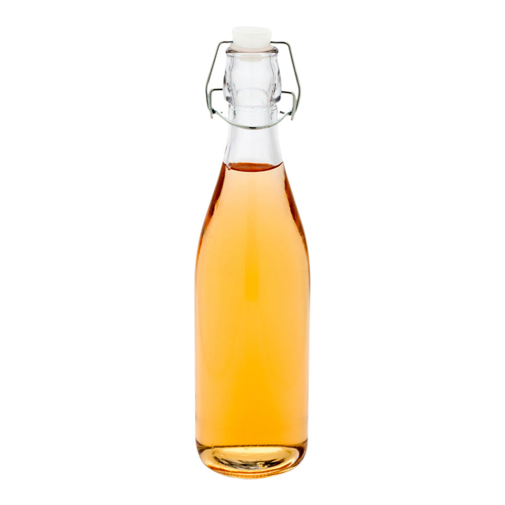 Vetri 17 oz Round Glass Nostalgic Bottle - Swing Top - 2 3/4" x 2 3/4" x 10 3/4" - 10 count box