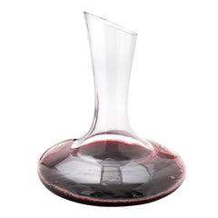 BordeauxWare 50 oz Glass Large Slanted Wine Decanter - Hand-Blown, Crystal - 8 3/4